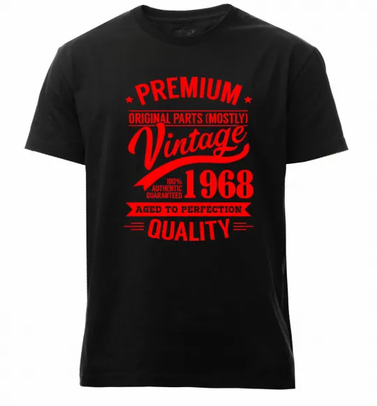 Чоловіча преміум футболка Premium vintage 1968 Чорний фото