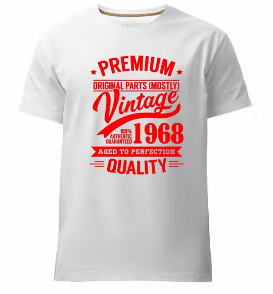 Чоловіча преміум футболка Premium vintage 1968 Білий фото