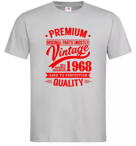 Мужская футболка Premium vintage 1968 Серый фото