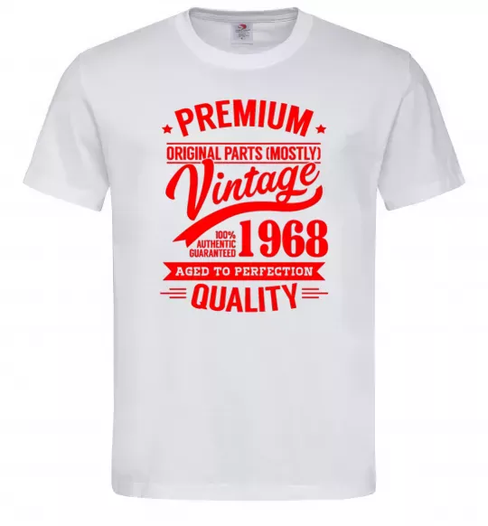 Мужская футболка Premium vintage 1968 Белый фото