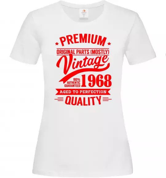 Женская футболка Premium vintage 1968 Белый фото
