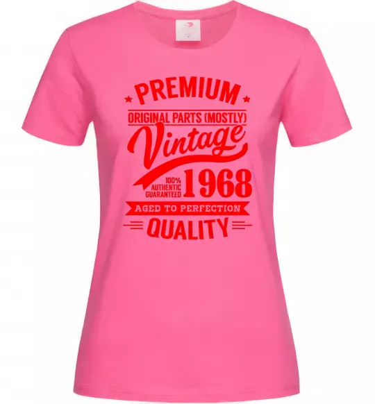 Женская футболка Premium vintage 1968 Ярко-розовый фото
