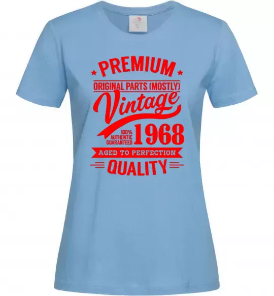 Женская футболка Premium vintage 1968 Голубой фото