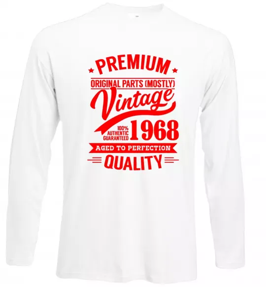 Лонгслив Premium vintage 1968 Белый фото