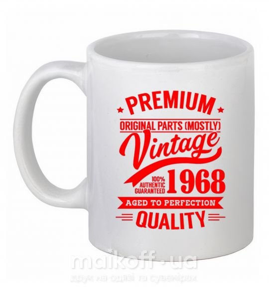 Чашка керамическая Premium vintage 1968 Белый фото