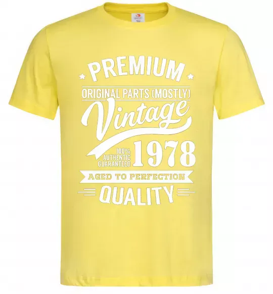 Мужская футболка Premium vintage 1978 Лимонный фото