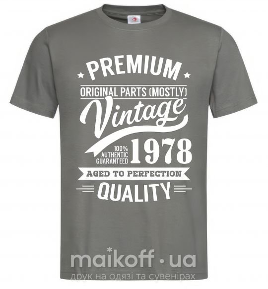 Чоловіча футболка Premium vintage 1978 Графіт фото
