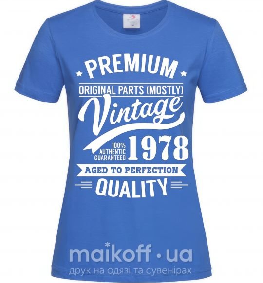 Жіноча футболка Premium vintage 1978 Яскраво-синій фото