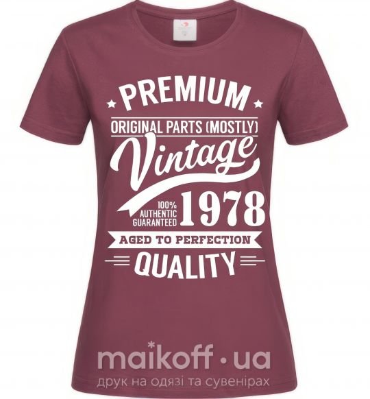 Женская футболка Premium vintage 1978 Бордовый фото