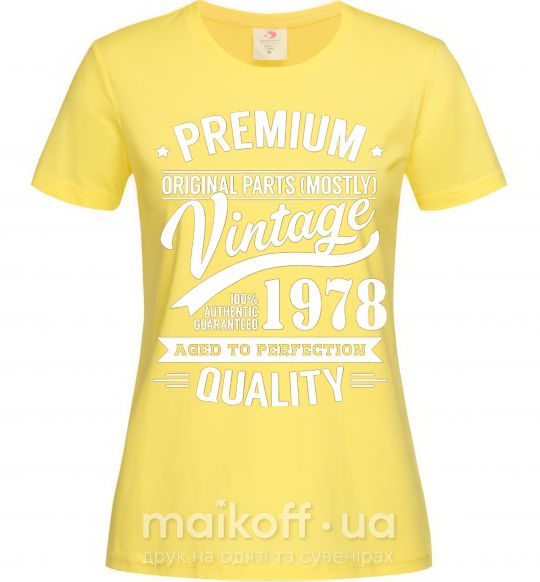 Жіноча футболка Premium vintage 1978 Лимонний фото