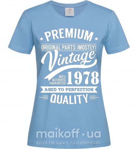 Жіноча футболка Premium vintage 1978 Блакитний фото