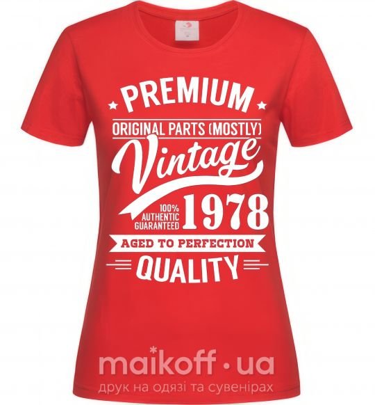 Жіноча футболка Premium vintage 1978 Червоний фото