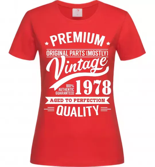 Жіноча футболка Premium vintage 1978 Червоний фото