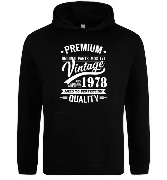 Женская толстовка (худи) Premium vintage 1978 Черный фото