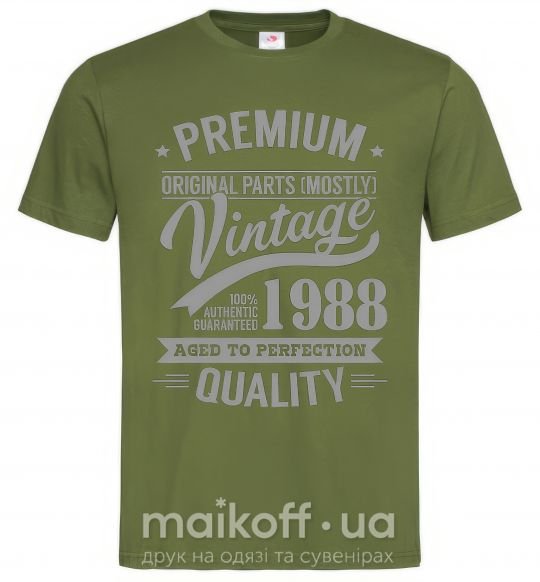 Мужская футболка Premium vintage 1988 Оливковый фото