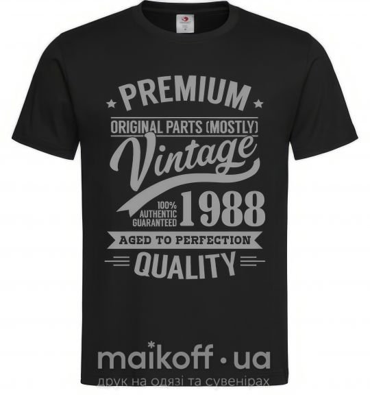 Мужская футболка Premium vintage 1988 Черный фото