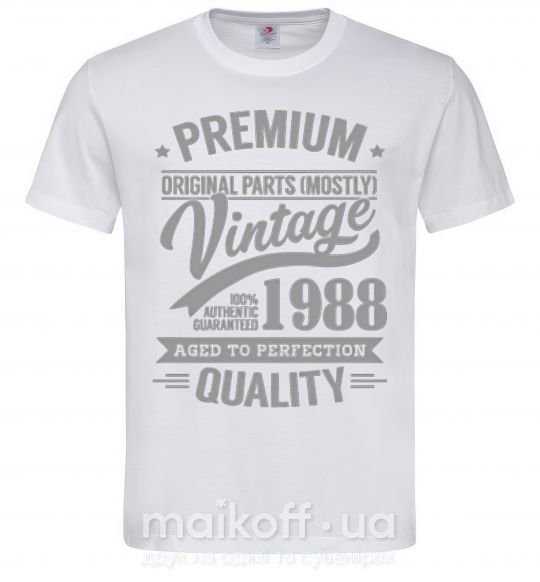 Мужская футболка Premium vintage 1988 Белый фото