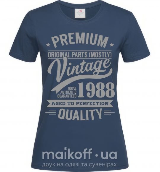 Жіноча футболка Premium vintage 1988 Темно-синій фото