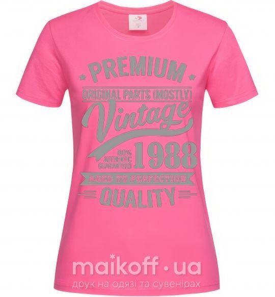 Жіноча футболка Premium vintage 1988 Яскраво-рожевий фото