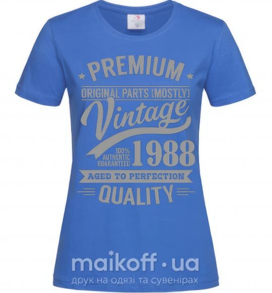 Жіноча футболка Premium vintage 1988 Яскраво-синій фото