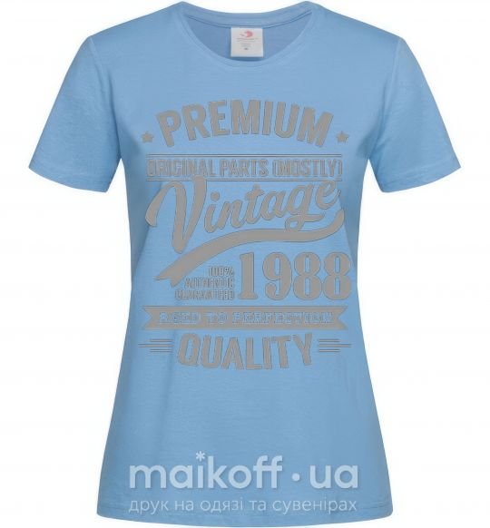 Жіноча футболка Premium vintage 1988 Блакитний фото