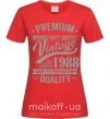 Жіноча футболка Premium vintage 1988 Червоний фото