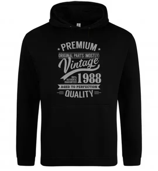 Мужская толстовка (худи) Premium vintage 1988 Черный фото