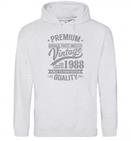 Женская толстовка (худи) Premium vintage 1988 Серый меланж фото