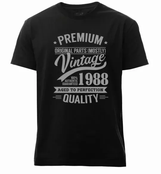 Чоловіча преміум футболка Premium vintage 1988 Чорний фото