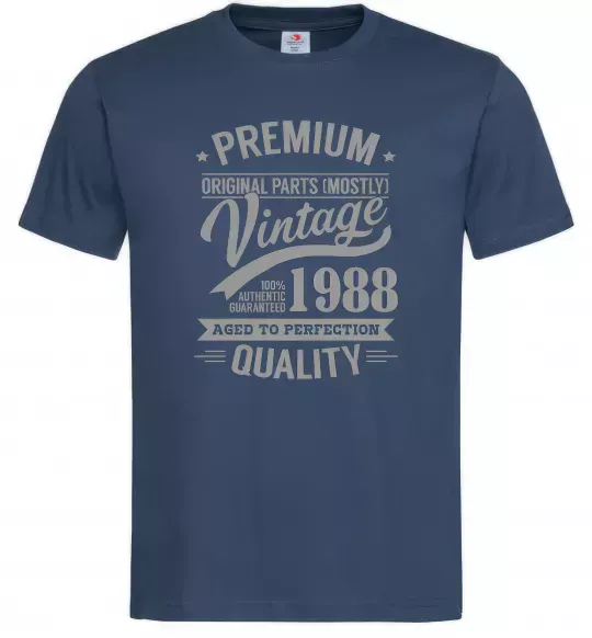 Мужская футболка Premium vintage 1988 Темно-синий фото