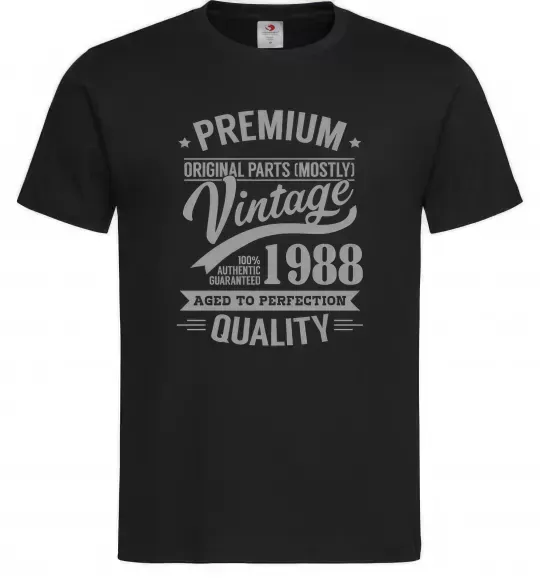 Мужская футболка Premium vintage 1988 Черный фото