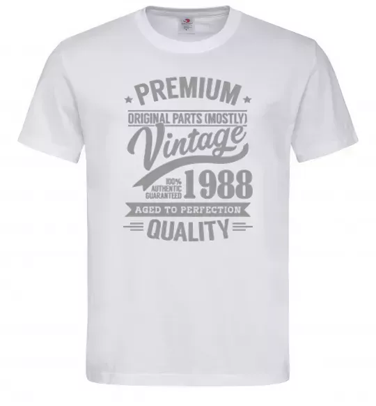 Мужская футболка Premium vintage 1988 Белый фото