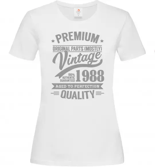 Женская футболка Premium vintage 1988 Белый фото