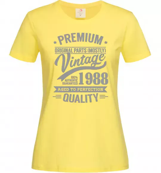 Женская футболка Premium vintage 1988 Лимонный фото