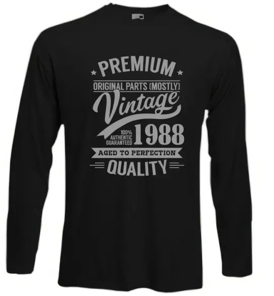 Лонгслів Premium vintage 1988 Чорний фото