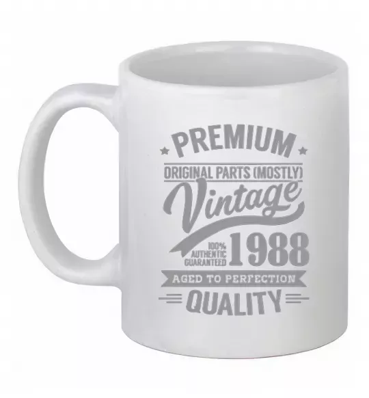 Чашка керамічна Premium vintage 1988 Білий фото