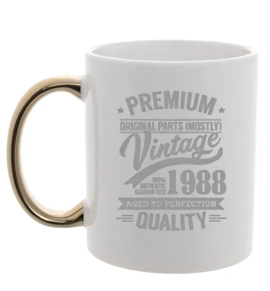 Чашка с цветной ручкой Premium vintage 1988 Золото фото