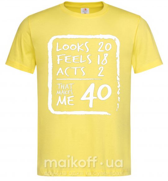 Мужская футболка That makes me 40 Лимонный фото