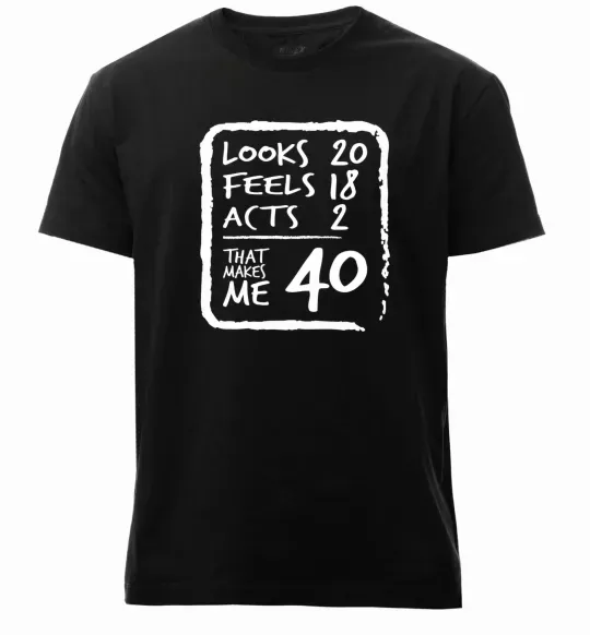 Мужская премиум футболка That makes me 40 Черный фото