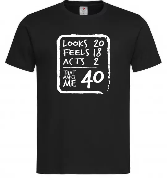 Мужская футболка That makes me 40 Черный фото