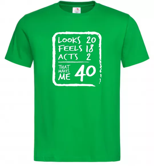 Мужская футболка That makes me 40 Зеленый фото