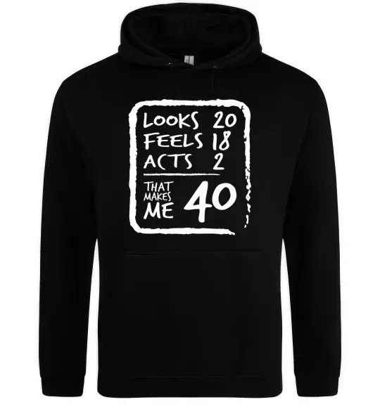 Мужская толстовка (худи) That makes me 40 Черный фото