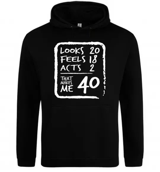 Женская толстовка (худи) That makes me 40 Черный фото