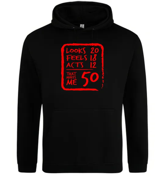 Женская толстовка (худи) That makes me 50 Черный фото