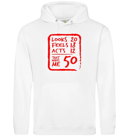 Женская толстовка (худи) That makes me 50 Белый фото