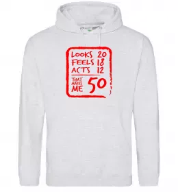 Женская толстовка (худи) That makes me 50 Серый меланж фото