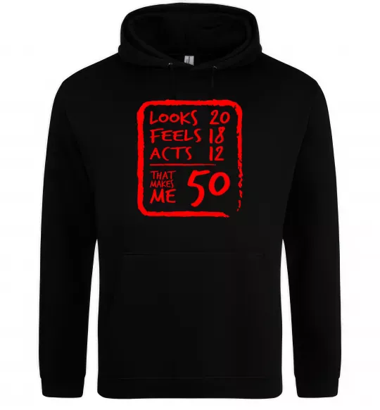 Мужская толстовка (худи) That makes me 50 Черный фото