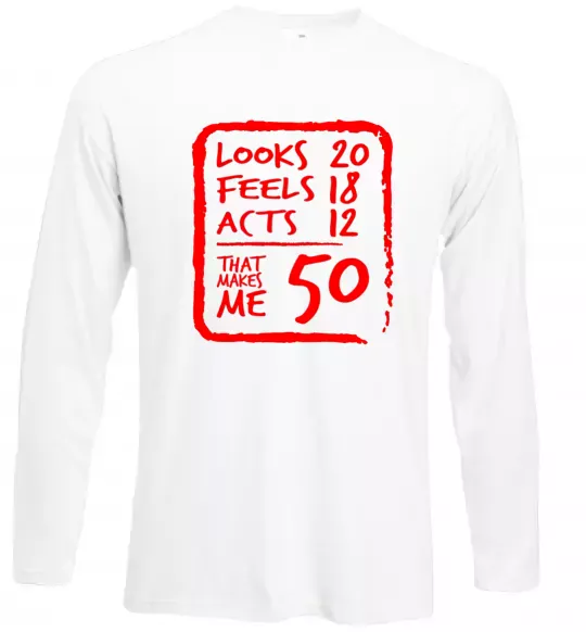 Лонгслив That makes me 50 Белый фото