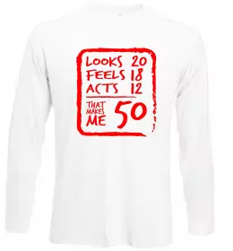 Лонгслив That makes me 50 Белый фото