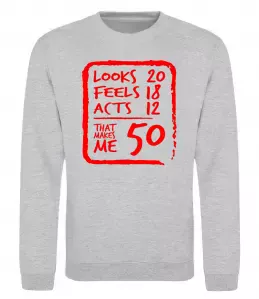 Свитшот That makes me 50 Серый меланж фото